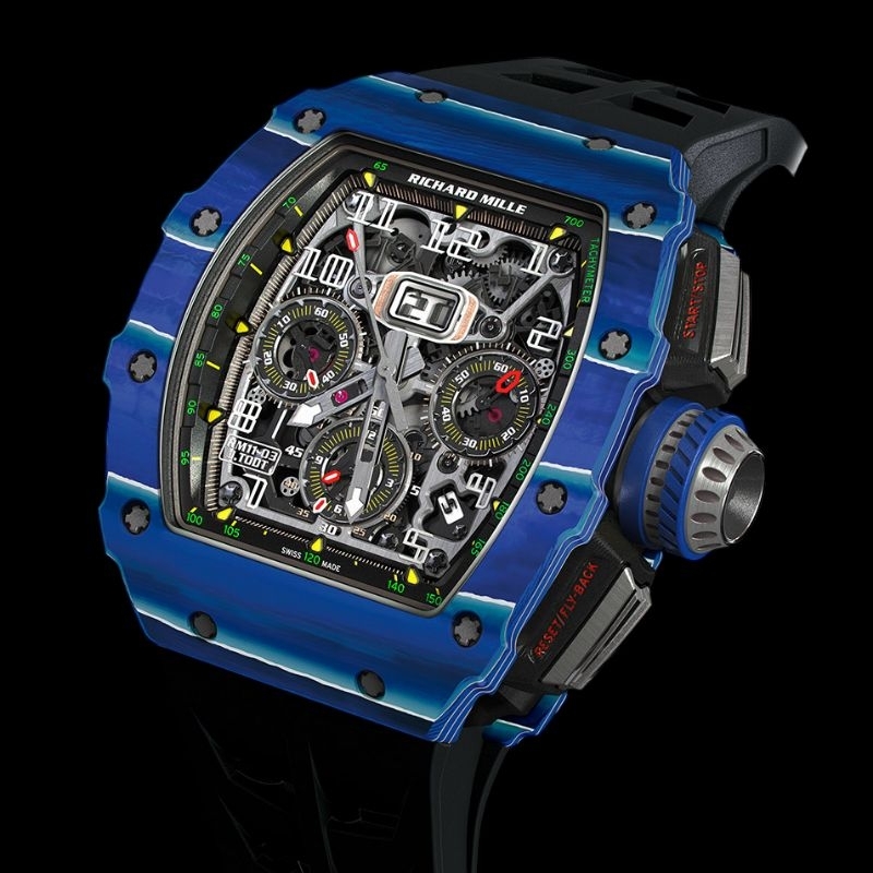 Jam tangan Automatic RM 11-03 Stainless steel Blue Carbon Motif fullset