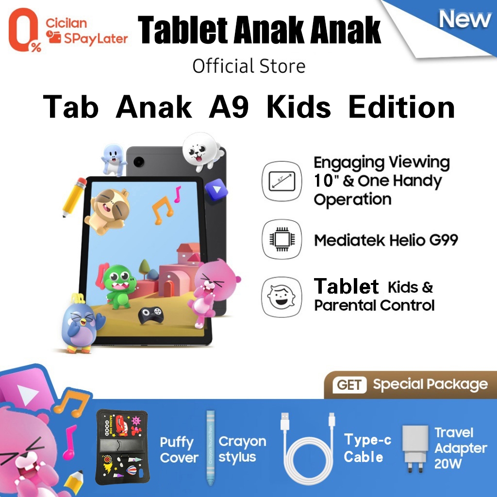 Tablet Baru Tablet Anak Asli Android 10.0 5G Kids Edition 2.0MP+5.0MP 3+64GB 5000mAh HD Study Tablet Tablet Pembelajaran Tablet Android laris manis SIM WIFI Ipad mini 6  Amiyo Tab Study Kids tablet untuk anak tablet belajar anak