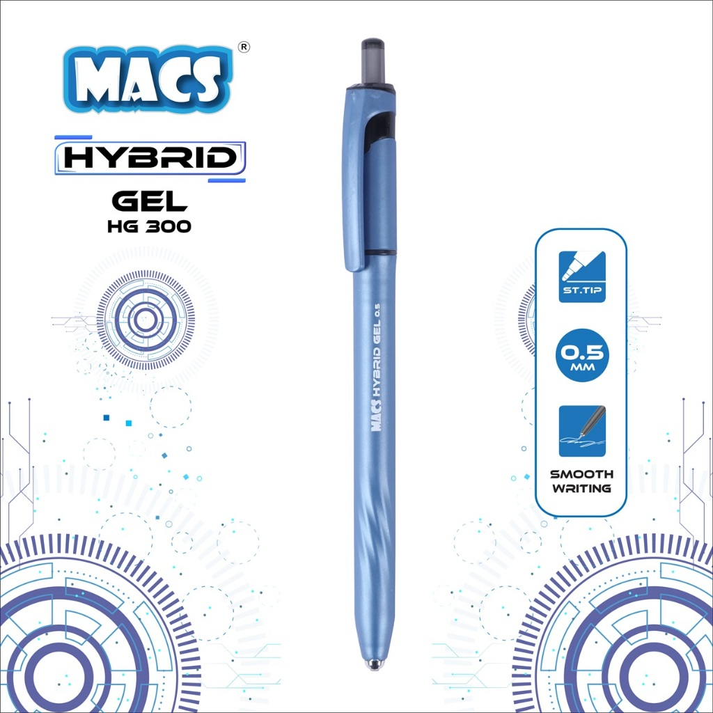 

MACS Hybrid Gel Pen HG 300 - Blue ( Pulpen / Pena / Ballpoint )