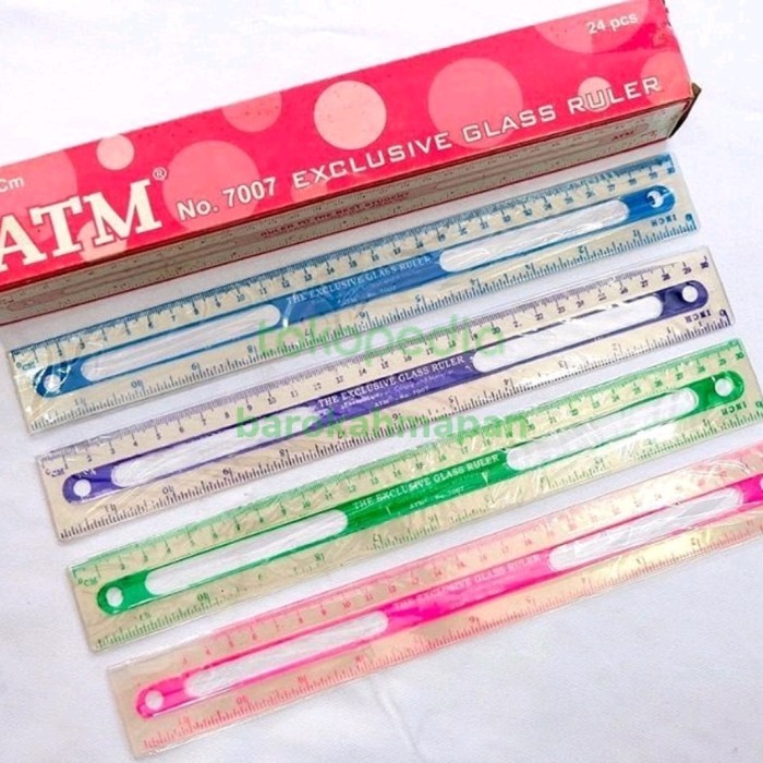

Penggaris 30 cm penggaris atm plastik berbahan kokoh dan aman ( 1 lusin isi 12 pcs)