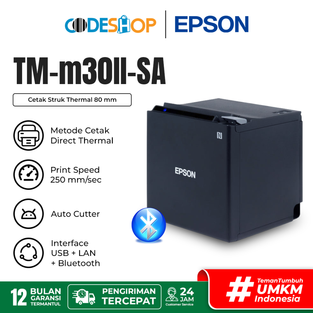 Printer Kasir Thermal Epson TMM30IISA Bluetooth USB Ethernet