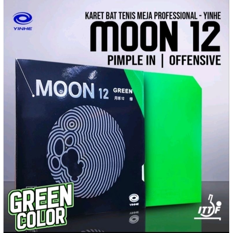 Yinhe Moon 12 Green karet bat bet pingpong 100%Original