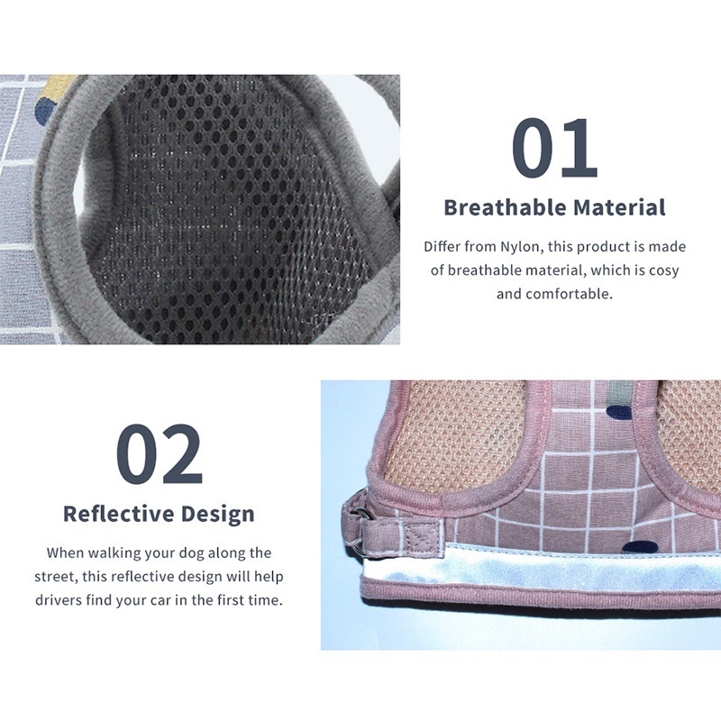 RK Rompi Kucing Harness Kucing Tali Tuntun Pengikat Reflektif Harness Anjing Kelinci Tali Kucing