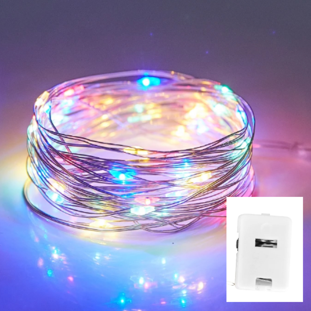 Lampu Hias Kawat Led Kotak Warna Warni Meteran