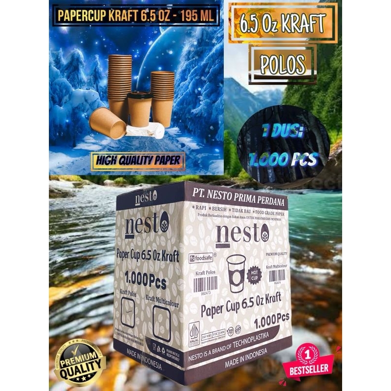 isi 1000 PCS / PAPER HOT CUP 6,5 oz / Cup kopi 6,5 oz / Gelas kopi 6,5, oz / Paper cup 6,5 oz / Hot 
