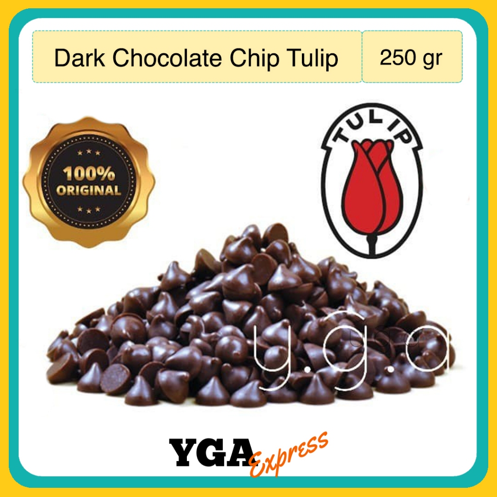 

Tulip Compound Coklat Chip (REPACK) 250gr / Cokelat Chip / Chocolate Chips / Choco Chip