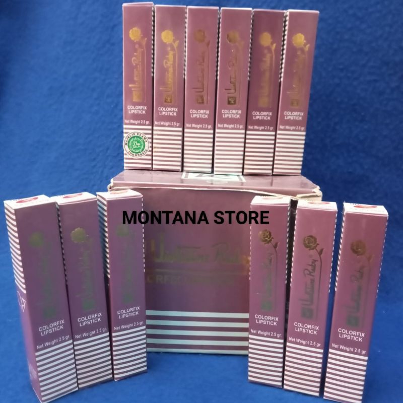1 Lusin Lipstick Valentine Ruby Colorfix 2.5Gram Lipstik Violetine Ruty