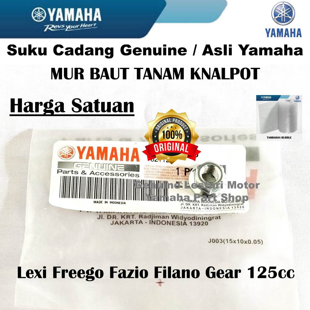 Mur Baut Tanam Knalpot Lexi Fazio Freego Filano Gear 125 Asli Yamaha Surabaya