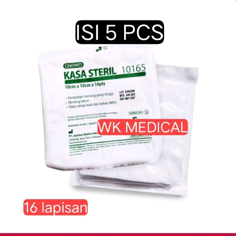 Kasa Steril 10165 Onemed Kasa Steril Onemed 10x10cm 16ply isi 5 BIASA