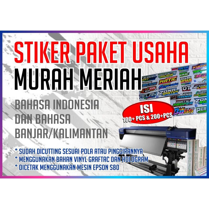 

Stiker Kata kata paket usaha murah meriah bahasa indo dan bahasa banjar kalimantan