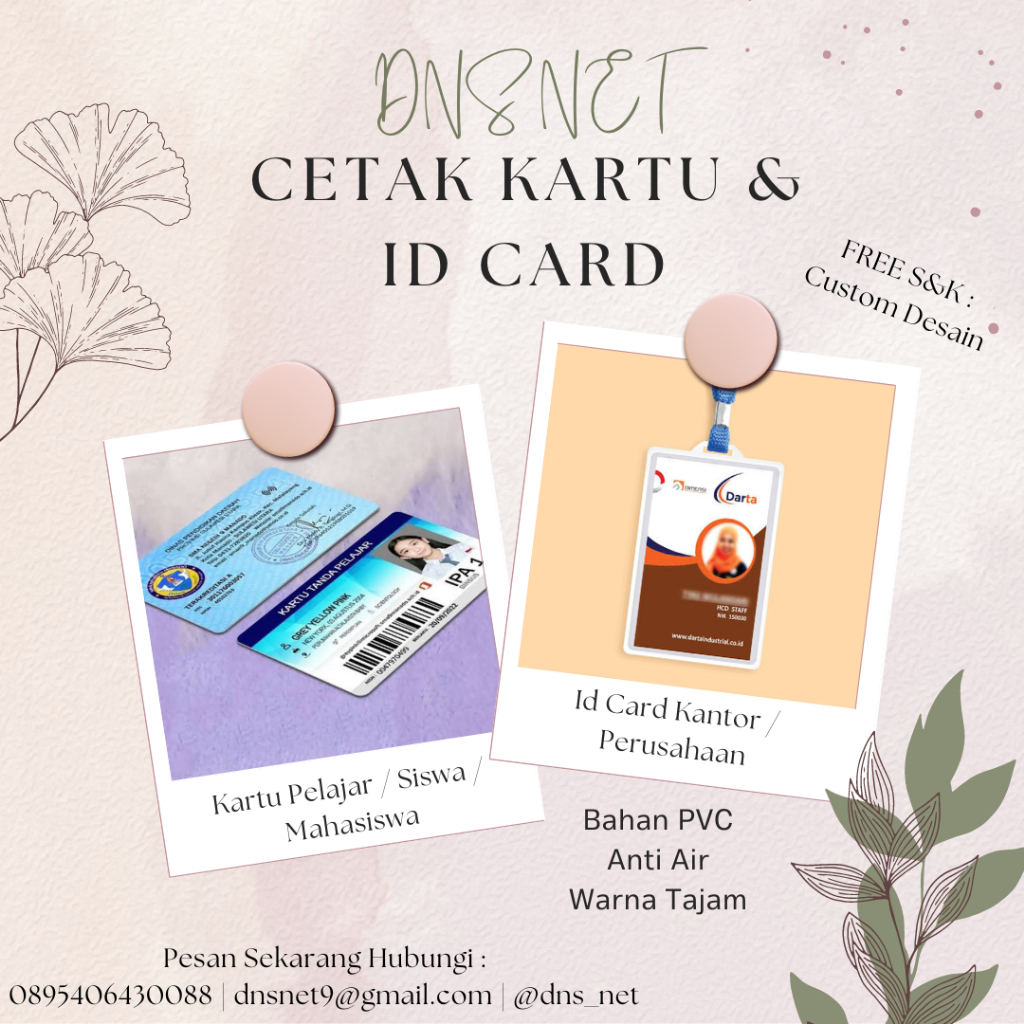 

CETAK KARTU MEMBER/KARTU SISWA/KARTU MAHASISWA/ KARTU KARYAWAN/ KARTU PELAJAR
