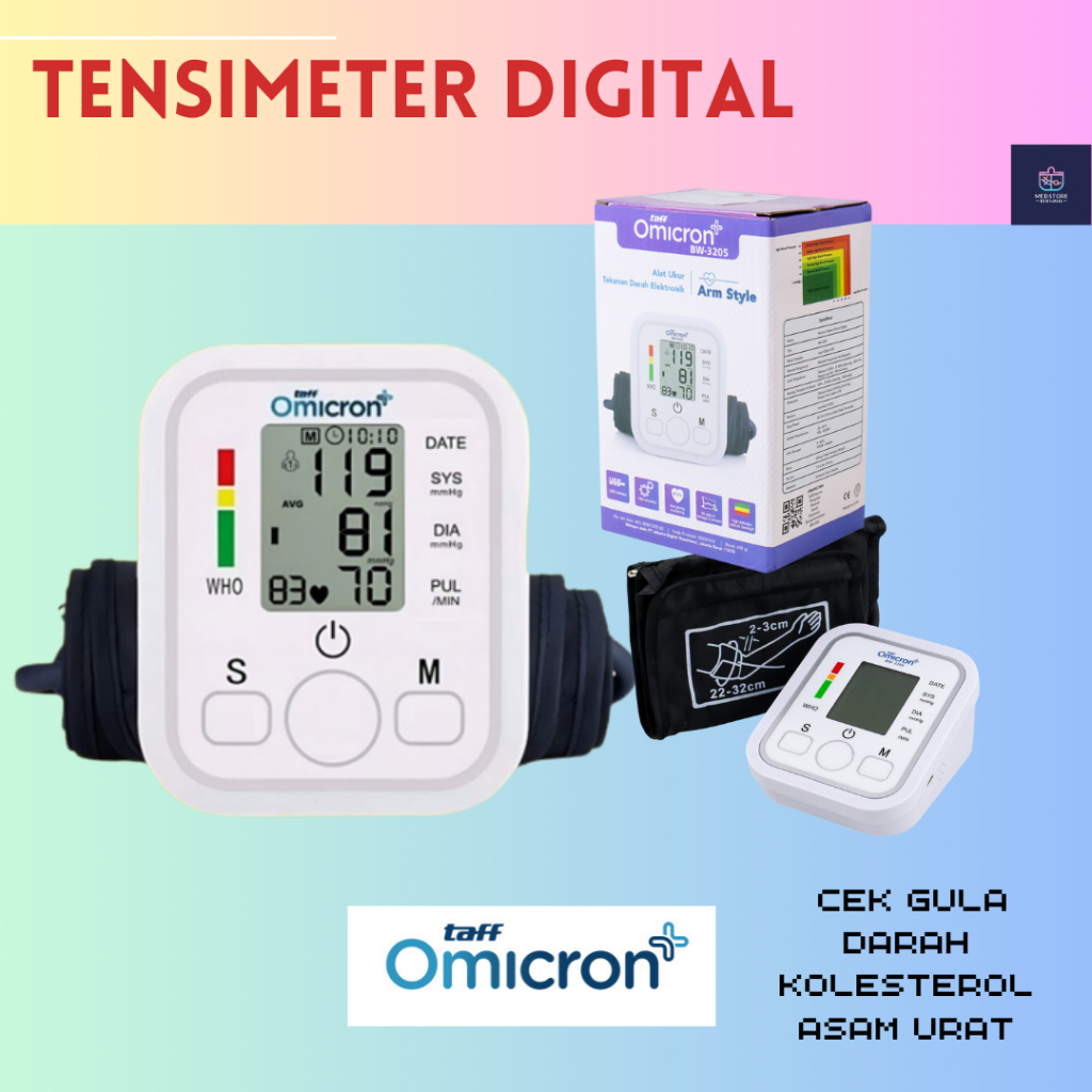 TENSIMETER DIGITAL OTOMATIS - Tensimeter Omicron / Alat Tensi Darah / Alat Cek Tekanan Darah / Alat 