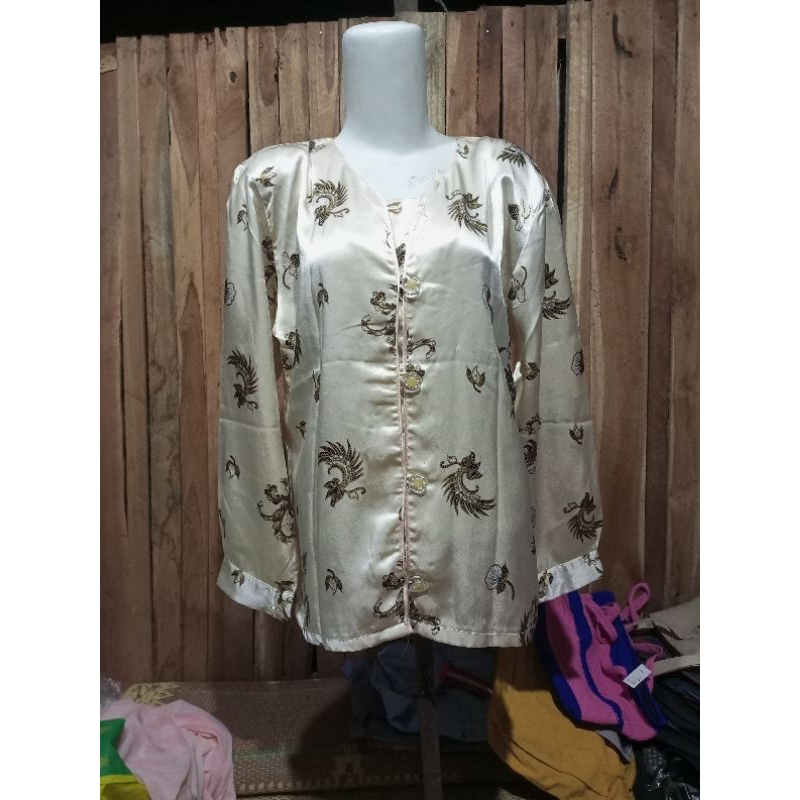 blouse atasan wanita lengan panjang motif batik prelov ld 100 ats a372