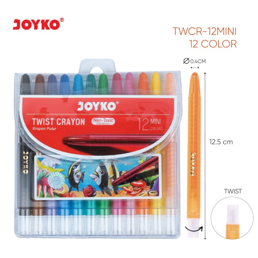 

CRAYON PUTAR MINI JOYKO 12 WARNA PENDEK / Krayon / Oil Pastel Putar JOYKO 12 WARNA MINI TWCR-12 MINI