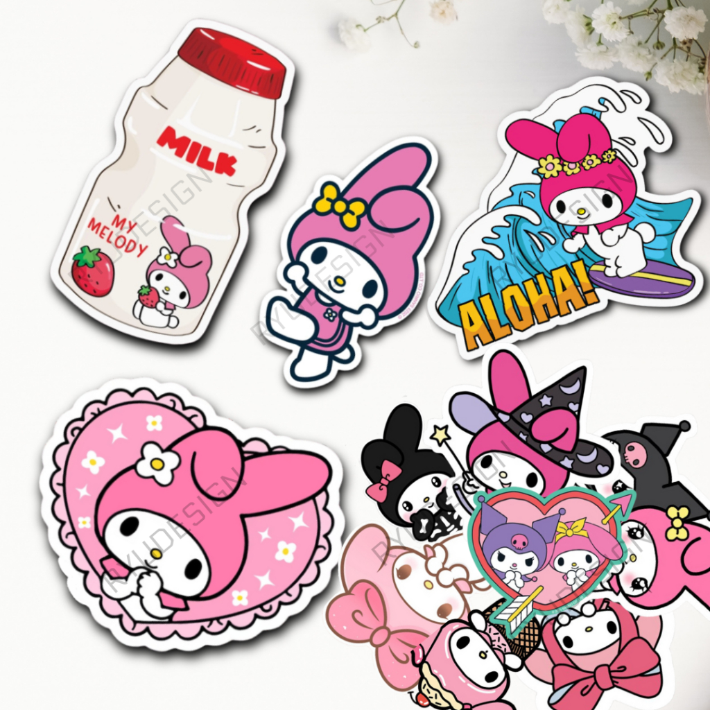 

Sticker Pack Kartun Sanrio Stiker My Melody Kuromi Mix Lengkap Waterproof Lucu Murah Panjang