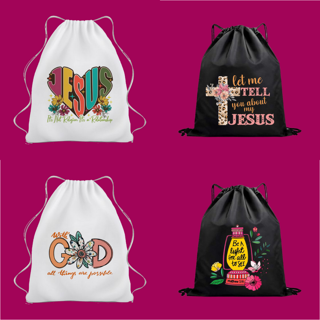 Tas Serut Gendong Aesthetic Rohani Kristen Gereja Quotes Tas Selempang Sling bag Sekolah Anak Kanvas