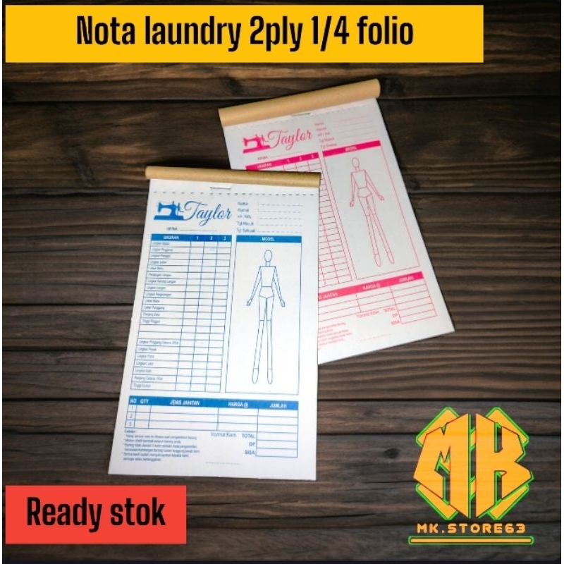 

NOTA JAHIT TAYLOR 2 PLY 1/4 FOLIO MURAH - SIAP KIRIM