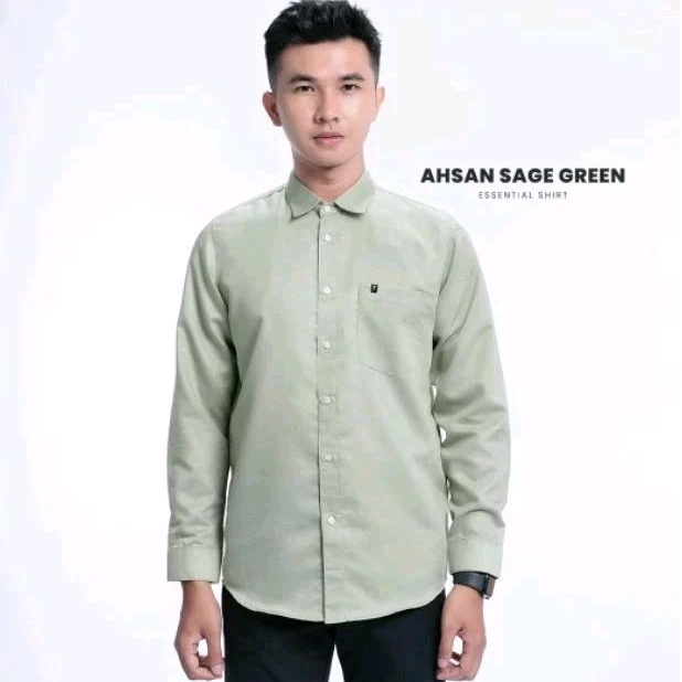 Fadkhera Ahsan Sage Green Baju Kemeja Premium Pria Dewasa | Limited Edition