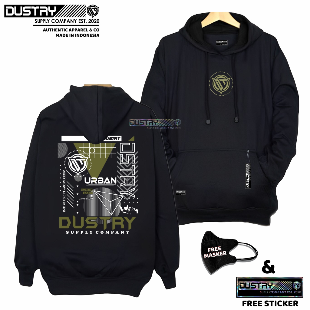 Sweater Hoodie Keren Tebal Ori DUSTRY Distro Jaket Pria Terbaru Hudi Cowok Kece Hodie Fleece Branded