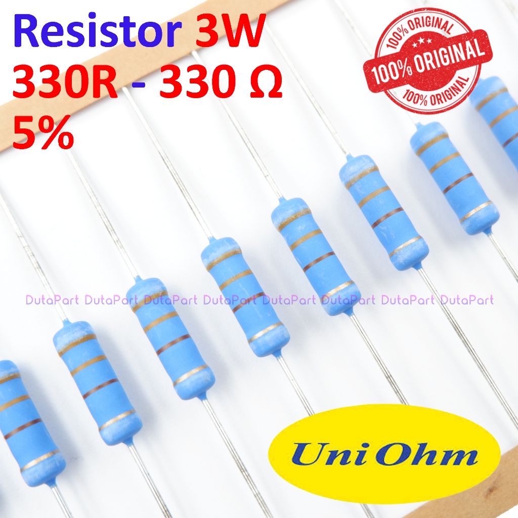 Resistor 330 Ohm 3 Watt 5% ORIGINAL UNIOHM 3W 2W 330R HIGH QUALITY