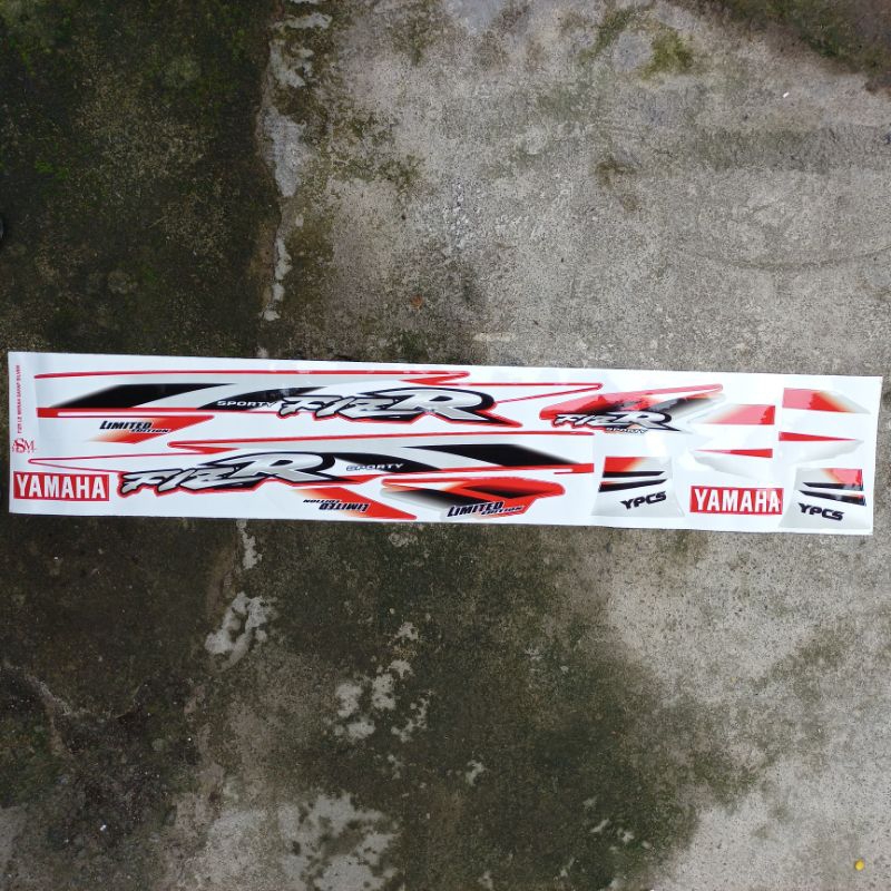 Striping sticker motor yamaha fiz r limited edition abu-abu silver merah LIS F1 ZR LE tahan pernis p