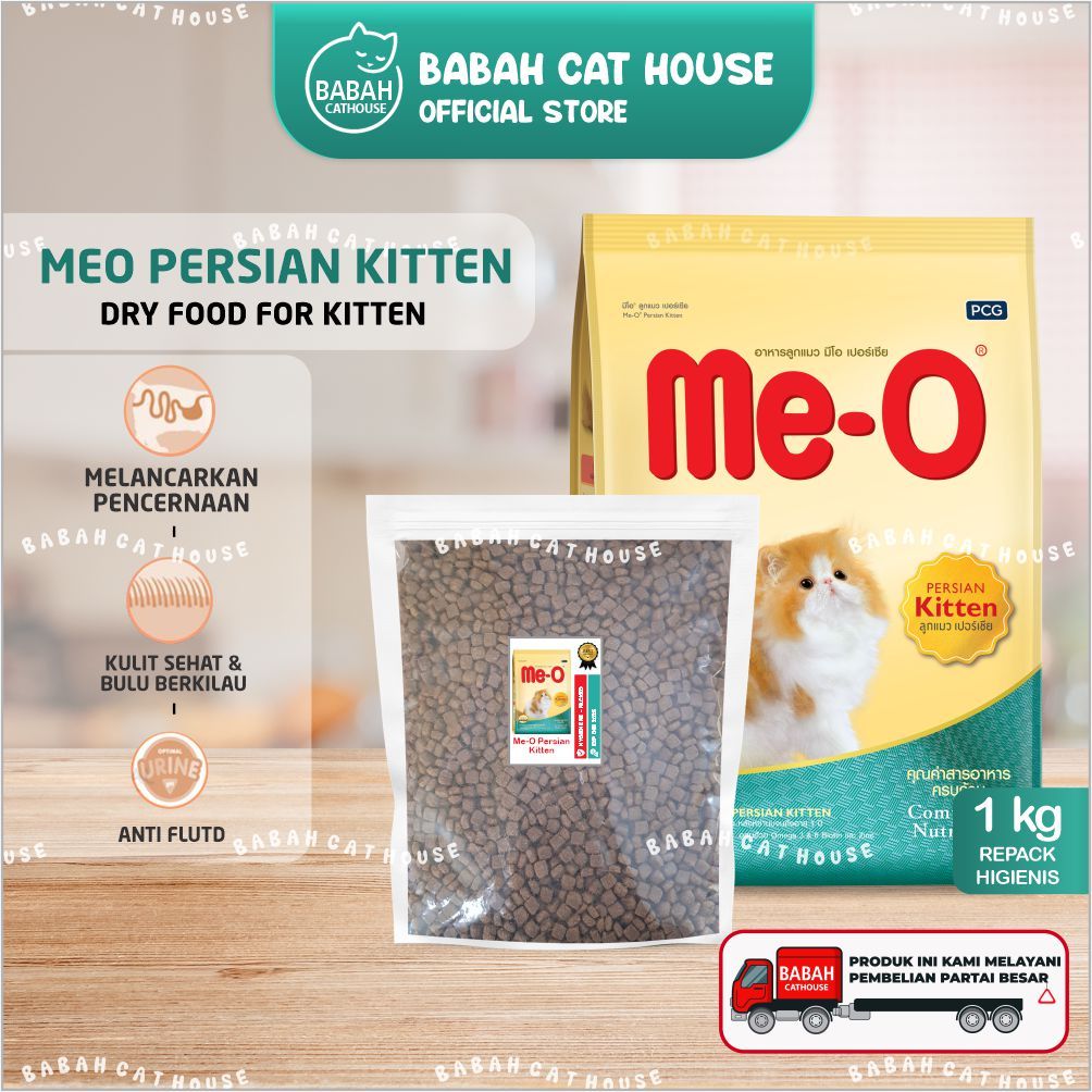 MEO PERSIAN KITTEN 1KG Makanan Anak Kucing Kering Cat Dry Food Usia 1 2 3 Bulan Bayi Baby Murah untu