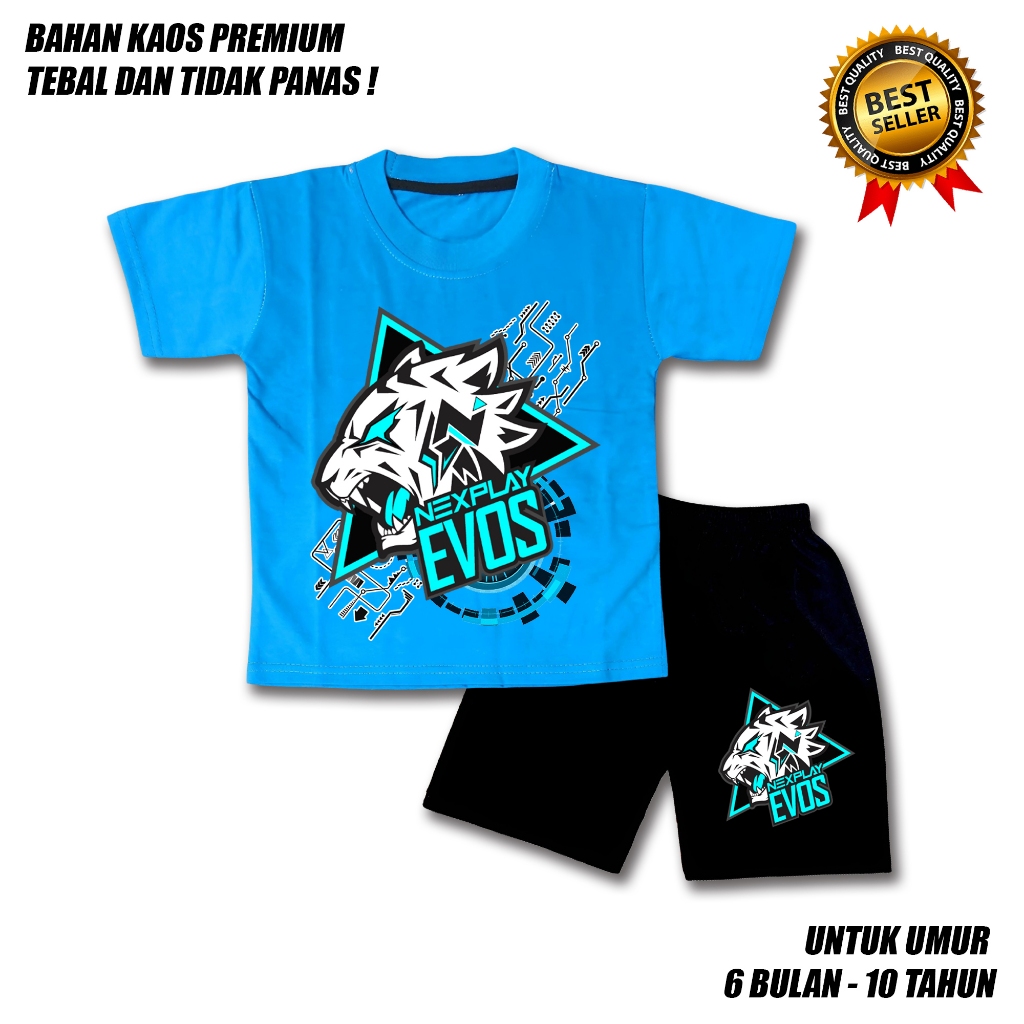 SETELAN ANAK LAKI LAKI PEREMPUAN EVOS CELANA HITAM BAHAN PREMIUM / SETELAN ANAK LAKI LAKI USIA 0-10 