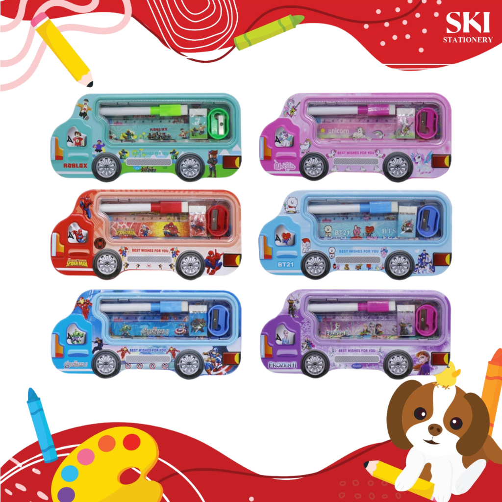 

Pencil Case Kaleng / Tepak Pensil Set / Study Set / Tempat Pensil Lucu 3326