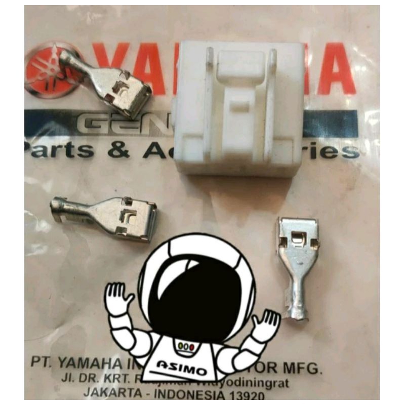 Soket terminal ACG spull ke Ecu sgcu putih Male Original yamaha fi Lexi Freego Aerox Nmax 125 155 vv
