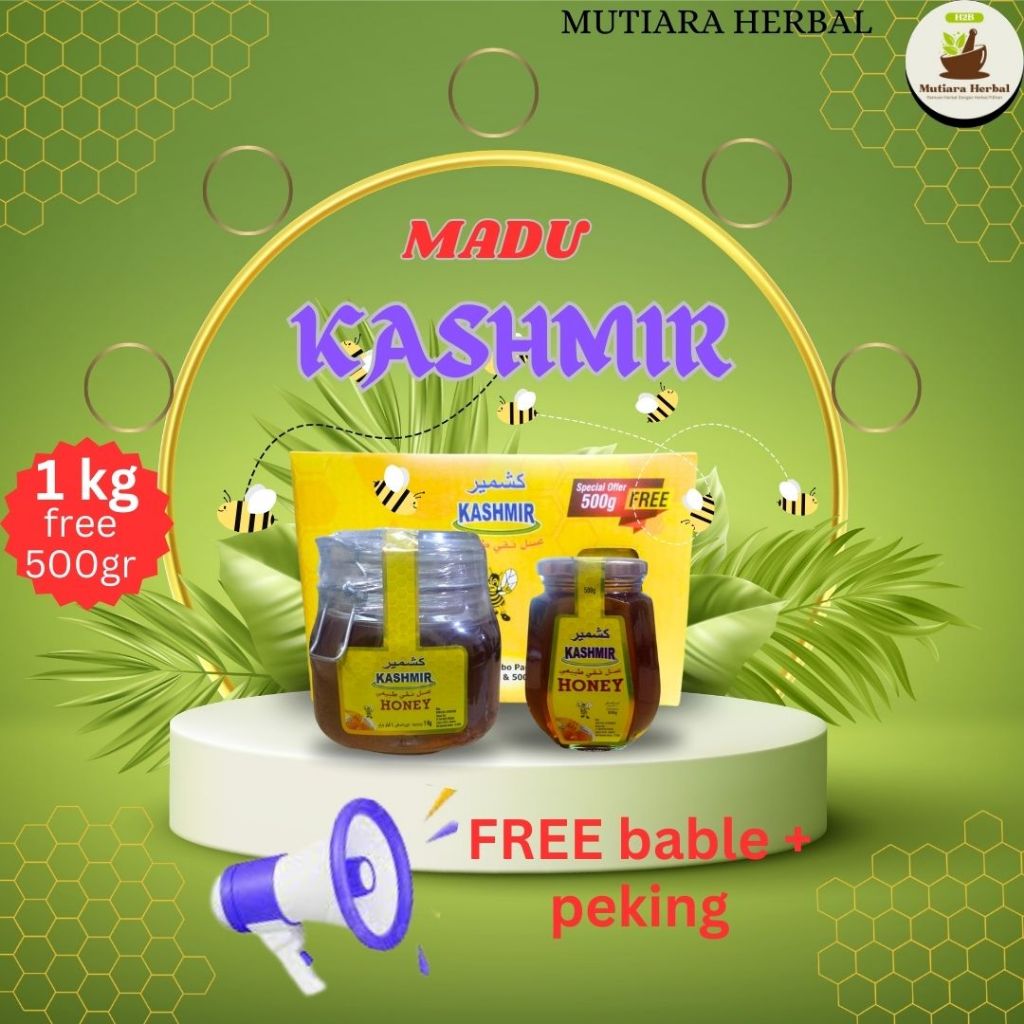 

Madu Kashmir 1 kg Bonus 500gram Natural Honey Combo Pack Original