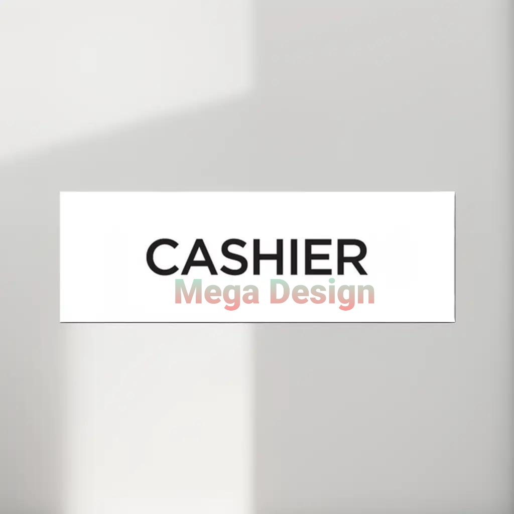 

Papan Akrilik Cashier -Penanda Keterangan Tempat Label Petunjuk Ruangan Tempel Sticker Tag Toko