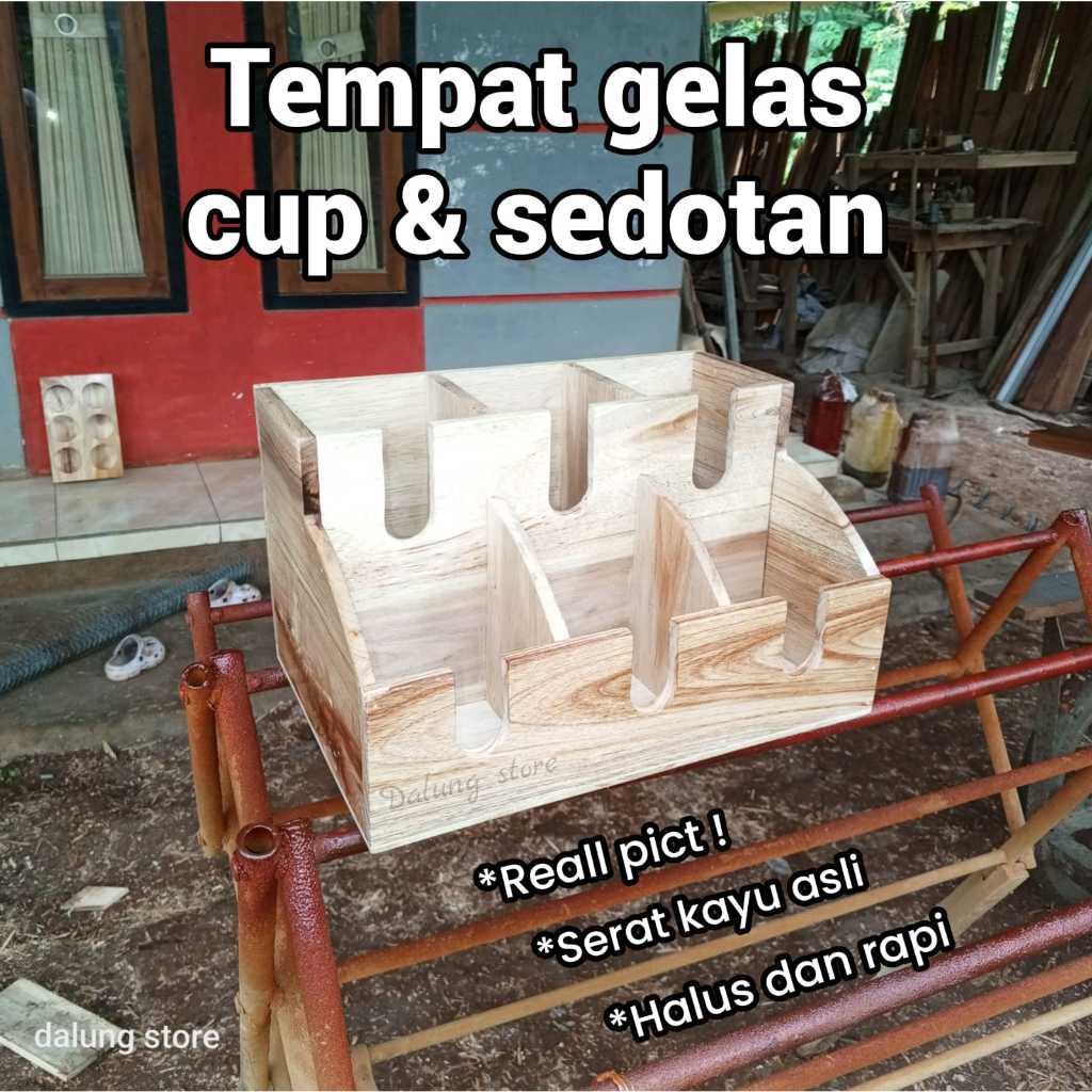 tempat gelas cup dan sedotan rak gelas paper cup cafe aesthetic