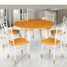 Meja Makan + 6 Kursi Rangka Besi