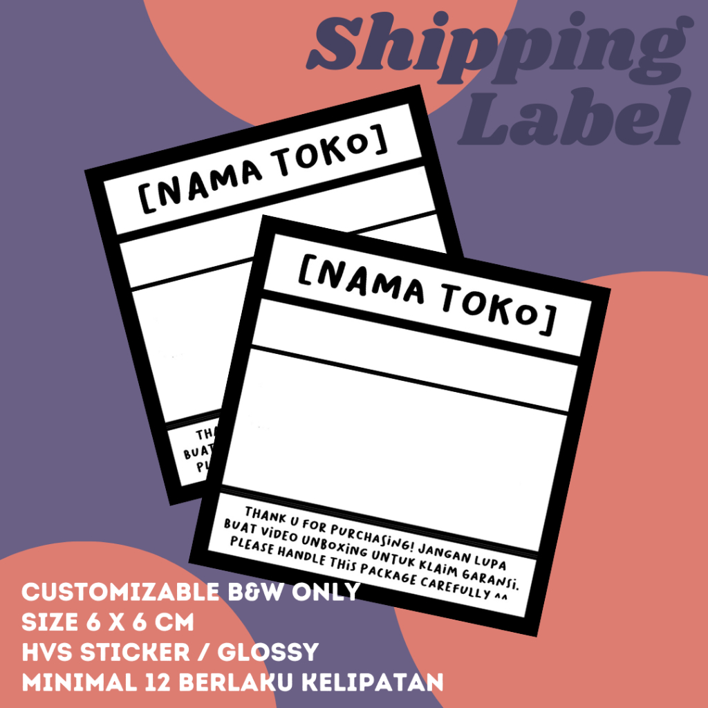 

[PRE-ORDER] STICKER LABEL PENGIRIMAN CUSTOM STICKER RESI OLSHOP LUCU SIMPLE MURAH