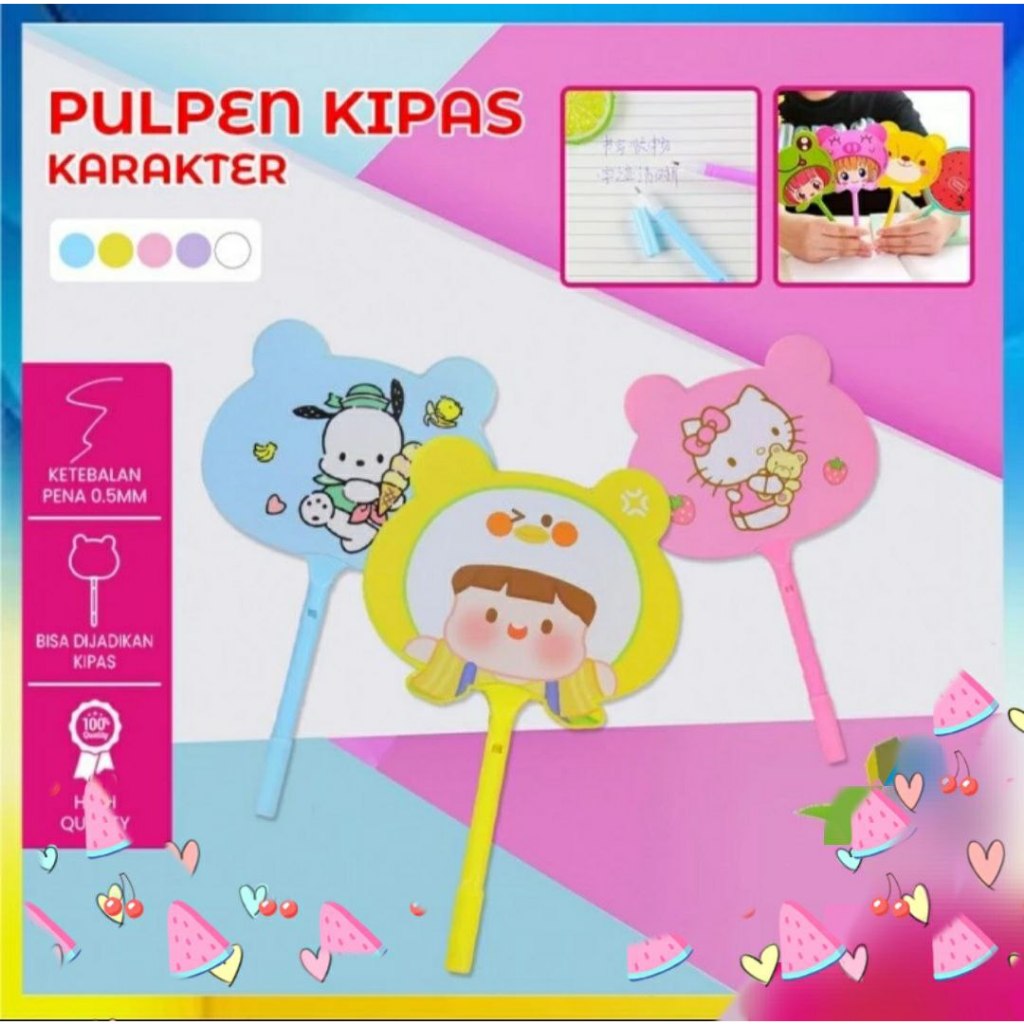 

Pulpen Kipas Karakter Animal Lucu Ballpoint / Pena Alat Tulis - Biru