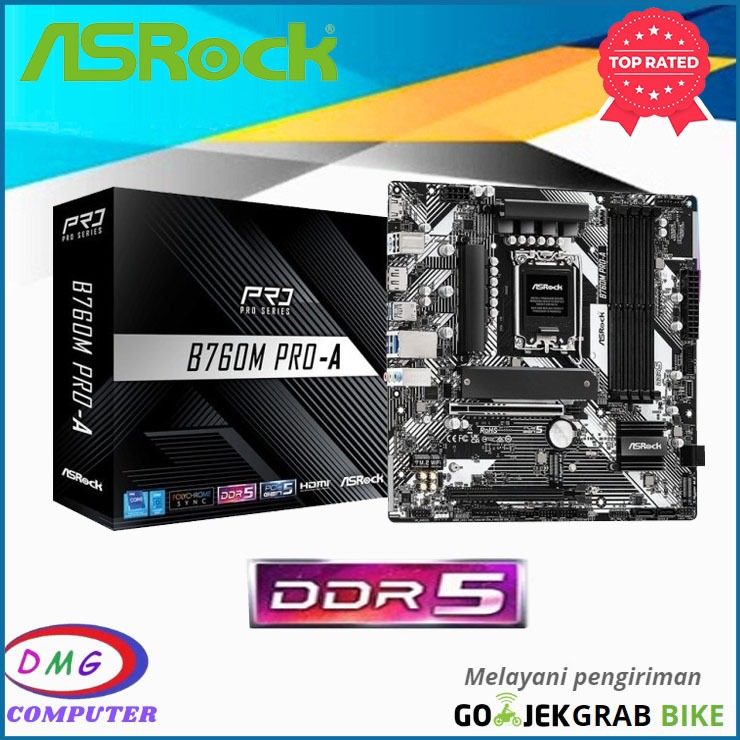 ASRock B760M Pro-A (LGA1700, B760, DDR5, USB3.2 Type-C, SATA3)