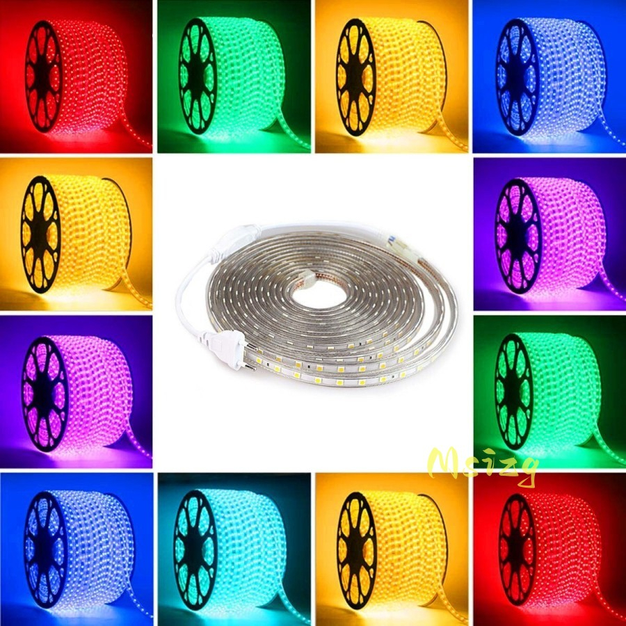 Paket Lampu Led Strip Selang 5050 SMD AC 220V 11Meter - 15Meter Outdoor