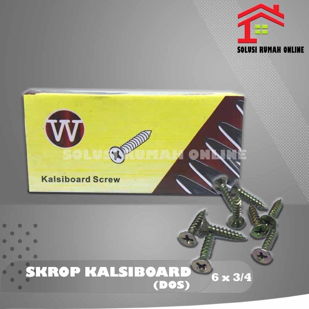 Skrup Kalsiboard (DOS) 6 x 3/4 Kuning W / Skrop GRC Kalsi 6x3/4