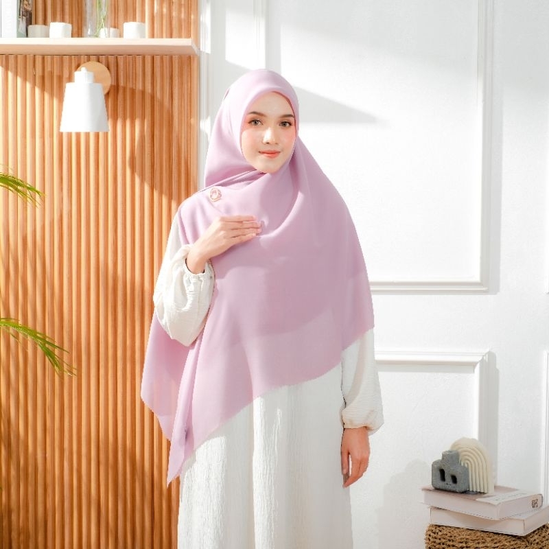 DISKON KERUDUNG HIJAB SEGI EMPAT BESAR JUMBO SYAR'I POLYCATTON PREMIUM ELZAHRA LASERCUT TERLARIS