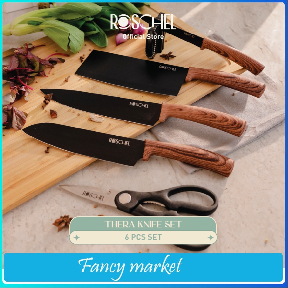 PISAU SET ROSCHEL THERA Pisau Dapur Premium - isi 6 Pcs