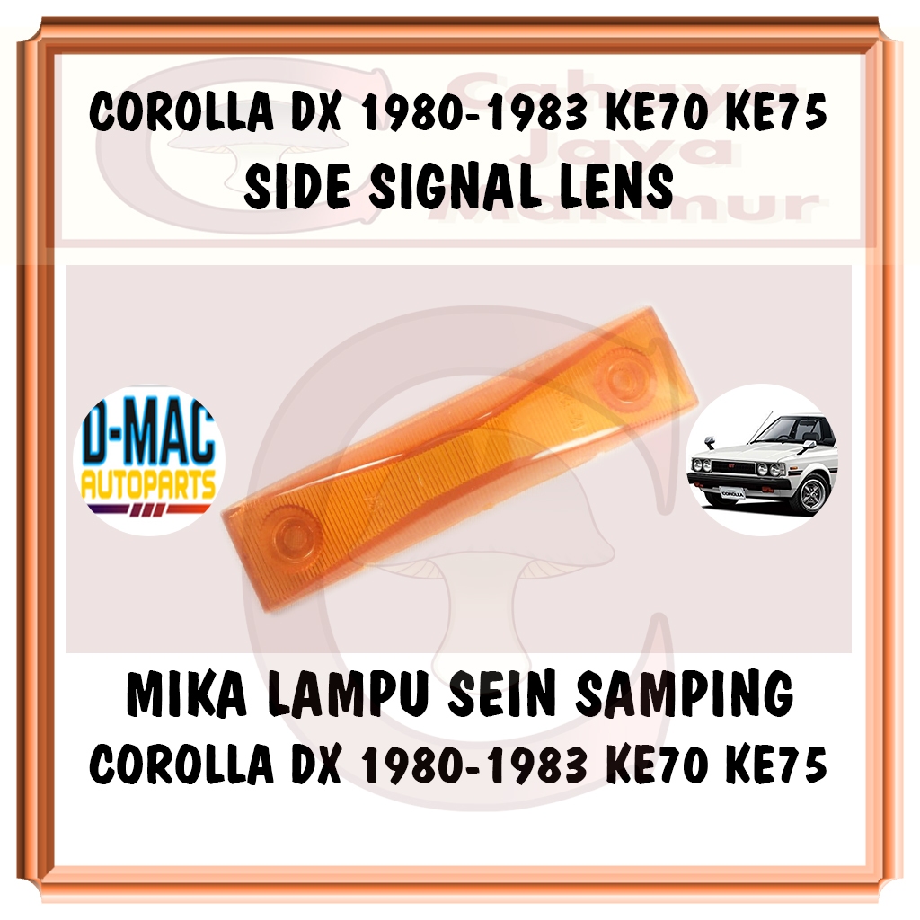 PCS Mika Kaca Lampu Sein Sen Signal Riting Side Fender Samping Toyota Corolla DX 1980 KE70 KE75