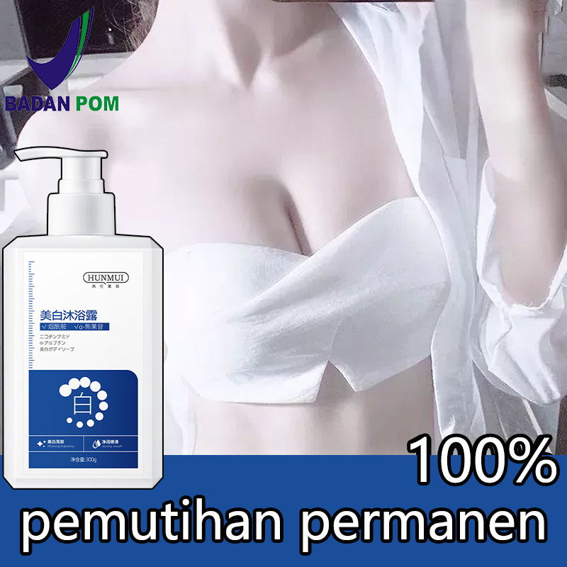 Nicotinamide Whitening body wash 300ML Pemutihan dan pelembab mandi wangi cair Sabun pemutih tubuh P