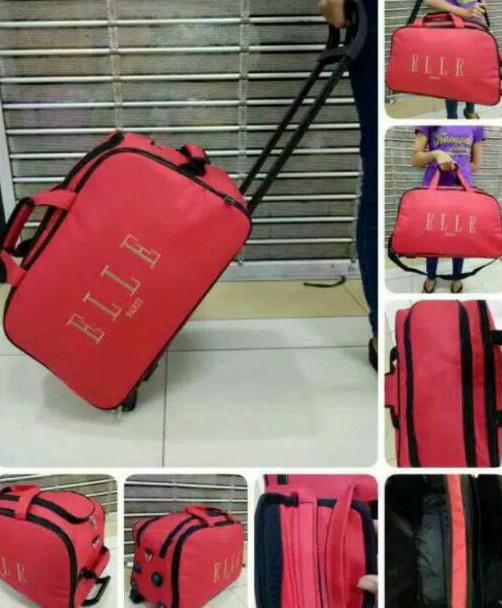 Bagus Dipakai Tas Travel Bag Jumbo Troley Elle Roda Tas Pakaian Tas Travel Tas Wanita Original