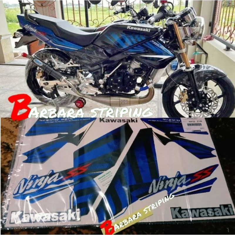 Striping Ninja SS ZEBRA tahun 2014 Biru (metalik) high quality