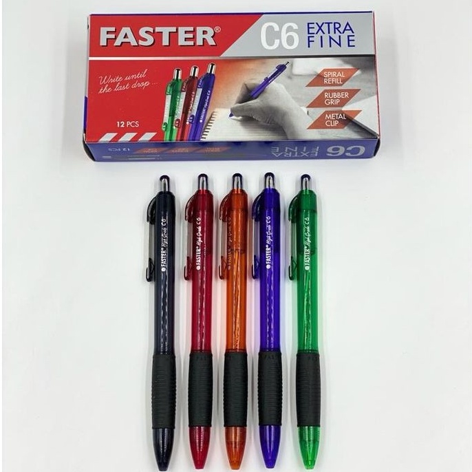 

Terbaru Ballpint Pulpen Faster 6 7 mm isi 12 ps Pena etek NK