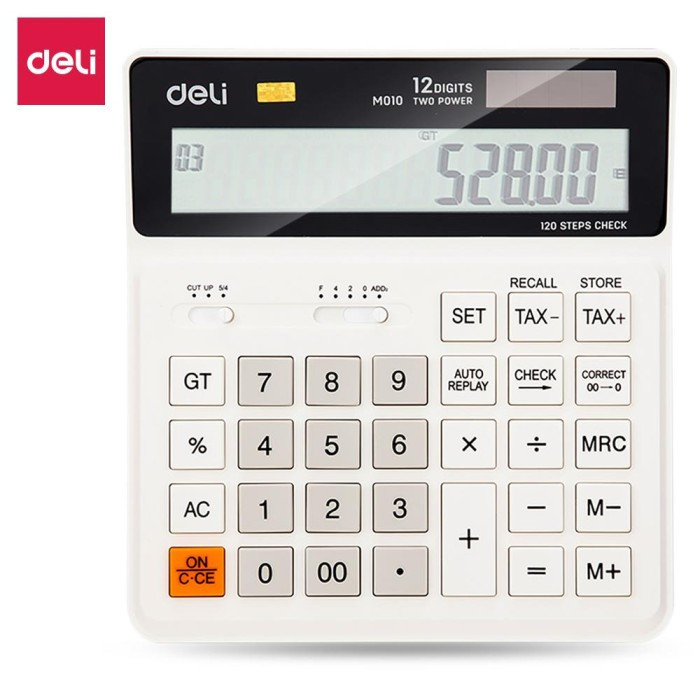 

KALKULATOR 12 DIGIT TAX FUNCTION CHECK AUTO REPLAY DELI 01010 CALCULATOR