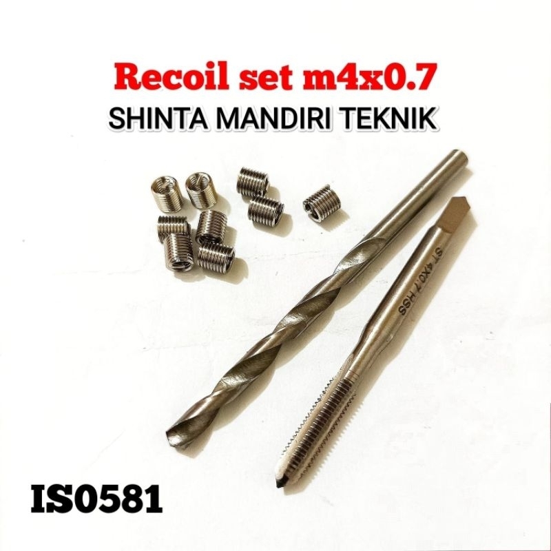 recoil set m4x0.7 paket recoil komplit tap n bor