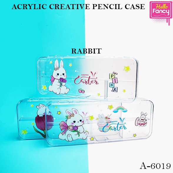 

el Terkini Pencil Case Acrylic Transparent Kotak Pensil Akrilik Transparan A619 75