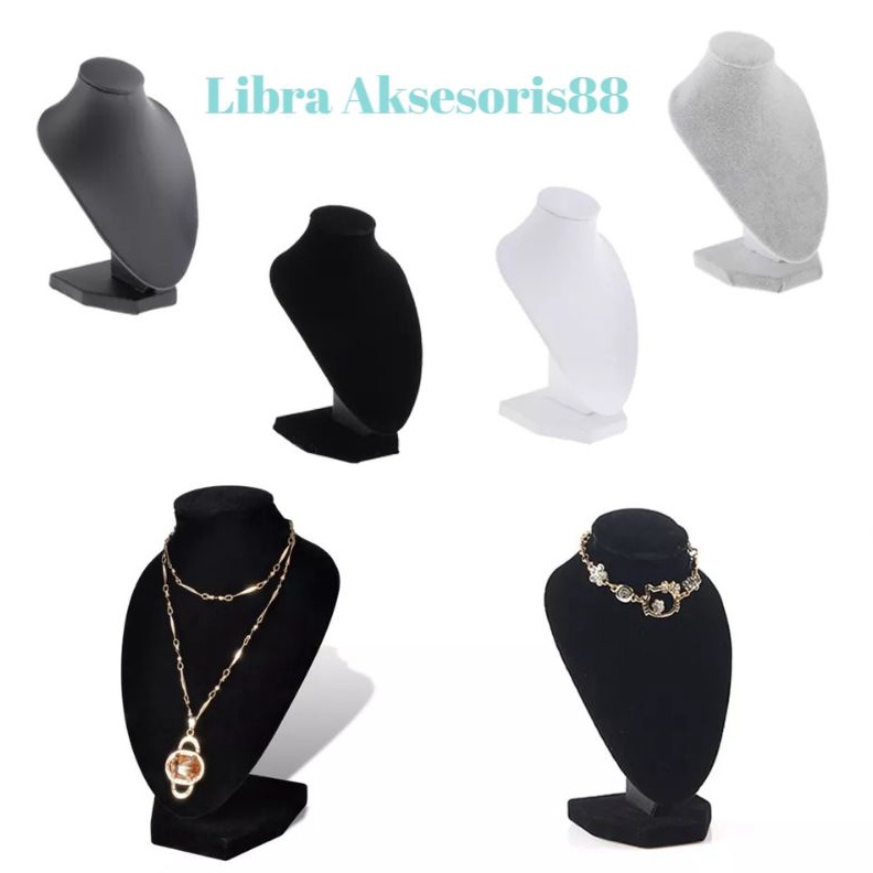 1212 Display Kalung Bludru Besar Tempat Pajangan Anting Stand Bludru Aksesoris gas