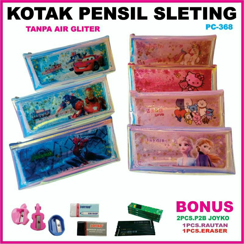 

KOTAK PENSIL SLETING ANAK-ANAK (ADA BONUSNYA)/ (TANPA AIR) TEMPAT PENSIL KARAKTER FANCY